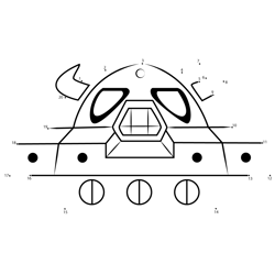 Space Oohroo Spaceship Kirby Dot to Dot Worksheet