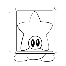 Star Block Waddle Dee Kirby Dot to Dot Worksheet