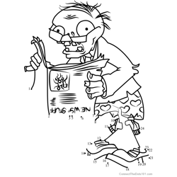 Newspaper Zombie Dot to Dot Worksheet