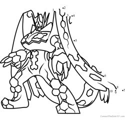 Zygarde Complete Forme Pokemon Sun and Moon Dot to Dot Worksheet