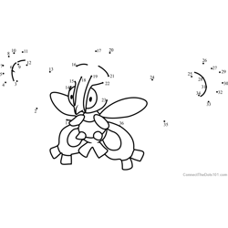 Pokemon Mothim Dot to Dot Worksheet