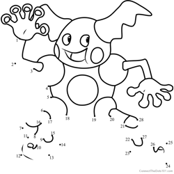 Pokemon Mr. Mime Dot to Dot Worksheet