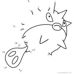 Pokemon Qwilfish Dot to Dot Worksheet