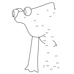 Cyan Walking Rainbow Friends Dot to Dot Worksheet