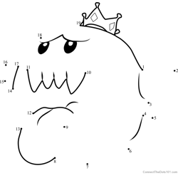 King Boo from Super Mario Dot to Dot Worksheet