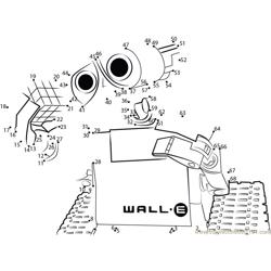 Wall-E Funny Robot Dot to Dot Worksheet