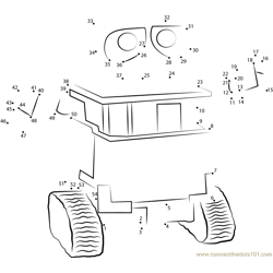 Wall-E Trash Compactor Robot Dot to Dot Worksheet