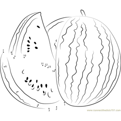 Watermelon with Seeds Dot to Dot Worksheet