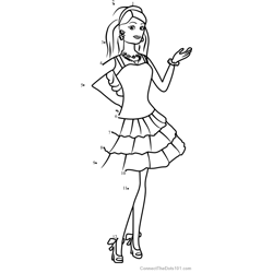 Barbie from Barbie Life in the Dreamhouse Dot to Dot Worksheet