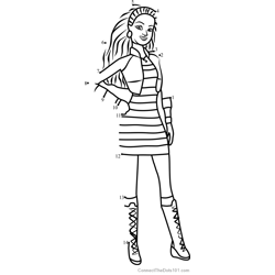 Summer from Barbie Life in the Dreamhouse Dot to Dot Worksheet