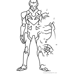 Commander Sendak from Voltron - Legendary Defender Dot to Dot Worksheet