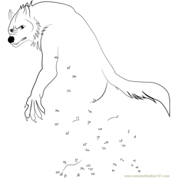 Snarly Werewolf Dot to Dot Worksheet