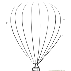 Hot Air Balloon Flight Dot to Dot Worksheet