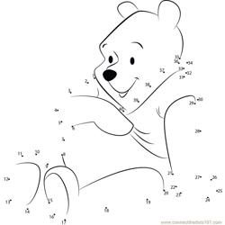 Winnie the sweet bear Dot to Dot Worksheet