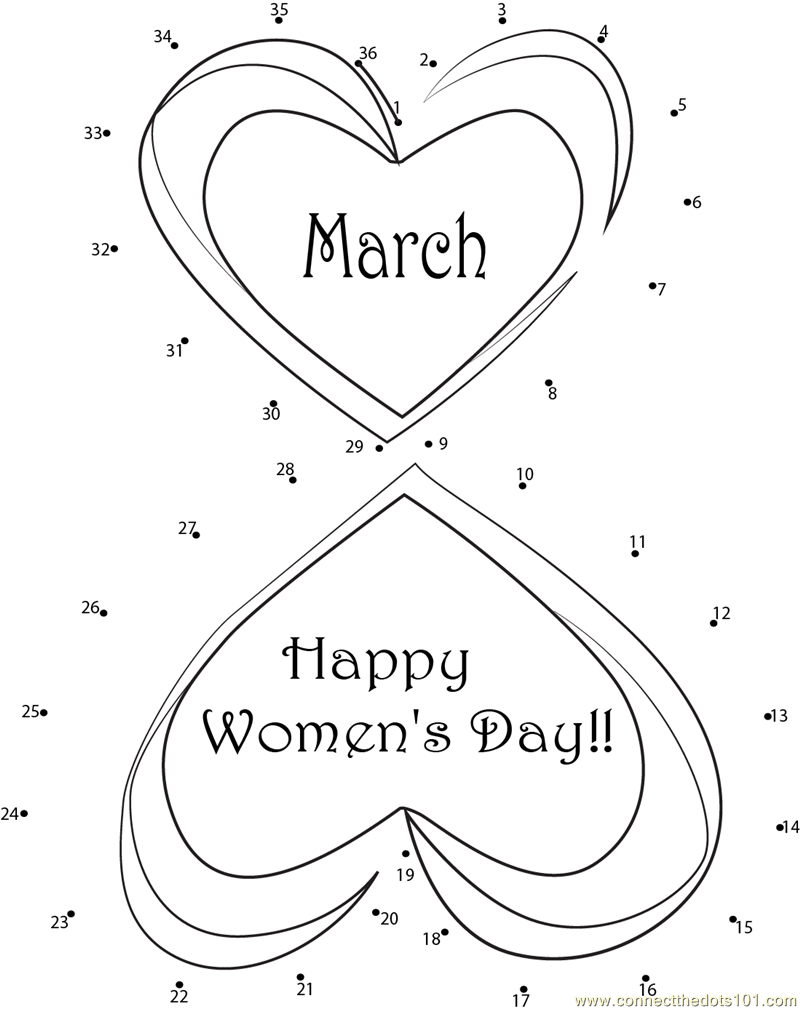 Happy International Women s Day Dot To Dot Printable Worksheet 
