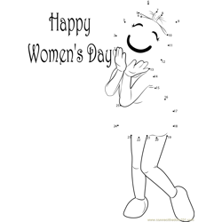 Happy Women's Day Dot to Dot Worksheet