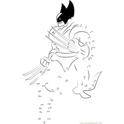 Furious Wolverine Dot to Dot Worksheet