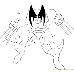 Wolverine Ready to Attack Dot to Dot Worksheet